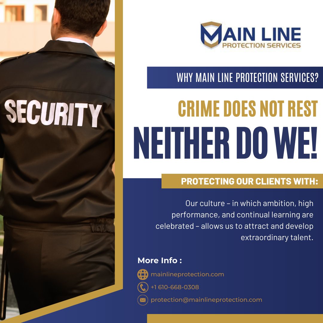 Main Line Protection Services' Exceptional Security Officers Division logo – Elevating security to new heights.