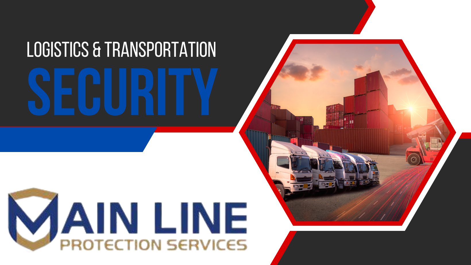 Diagram illustrating Main Line Protective Solutions' approach to transportation and logistics security.