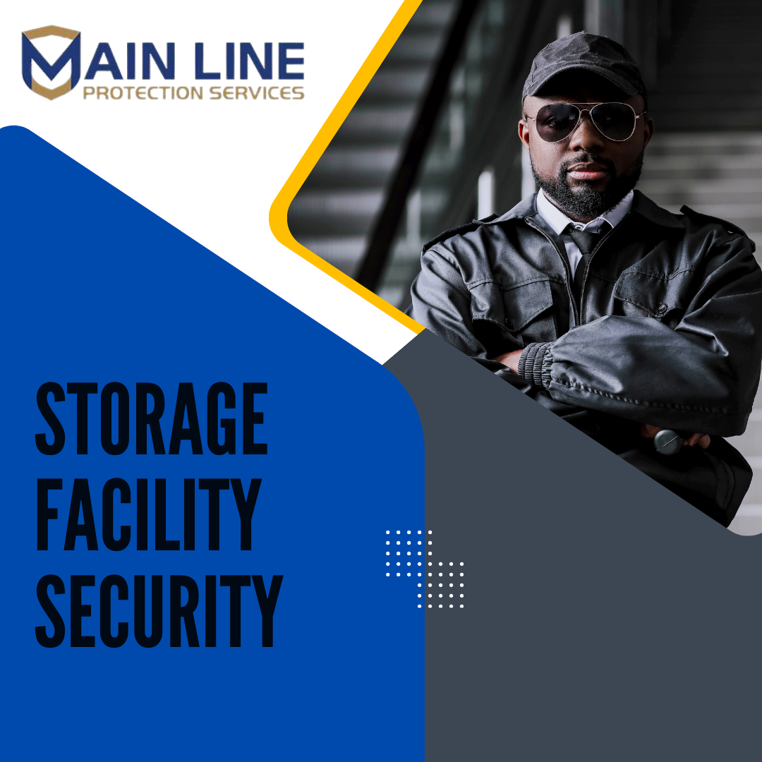 Illustration showcasing security measures in storage facilities by Main Line Protective Solutions.